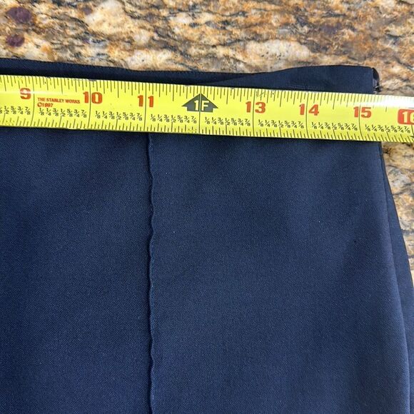 Theory Navy Blue Slim Leg Mid Rise Cropped Pants Size 4 - Picture 7 of 10